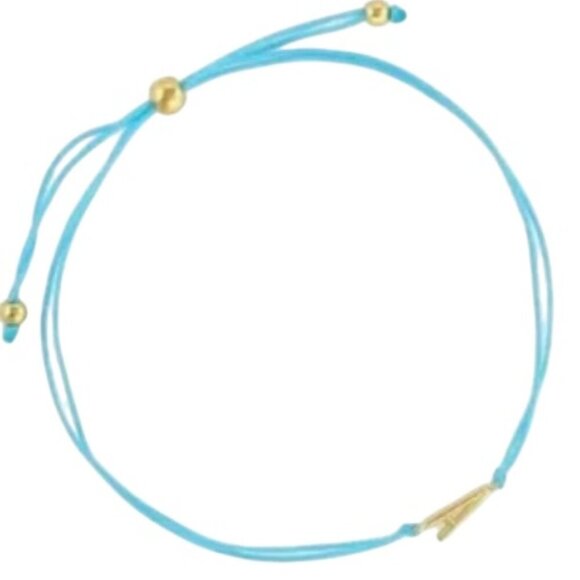 Gorjana Initial Prism Bracelet – Blue String with Gold-Plated "A" Charm – NWT - Picture 1 of 6